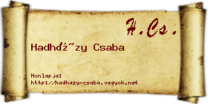 Hadházy Csaba névjegykártya