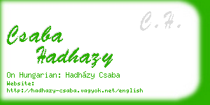 csaba hadhazy business card